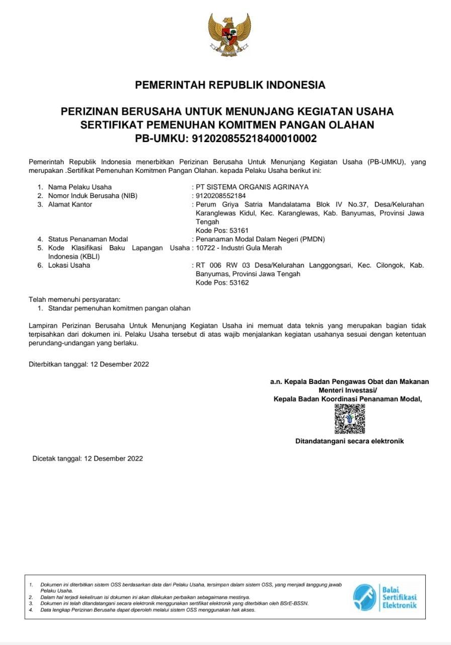Sertifikat BPOM